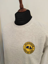 Load image into Gallery viewer, JUSTINTOSCOOTERS NAVY/YELLOW LOGO SWEATSHIRT
