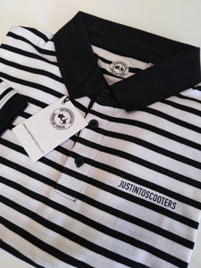 JUSTINTOSCOOTERS STRIPED POLO SHIRT