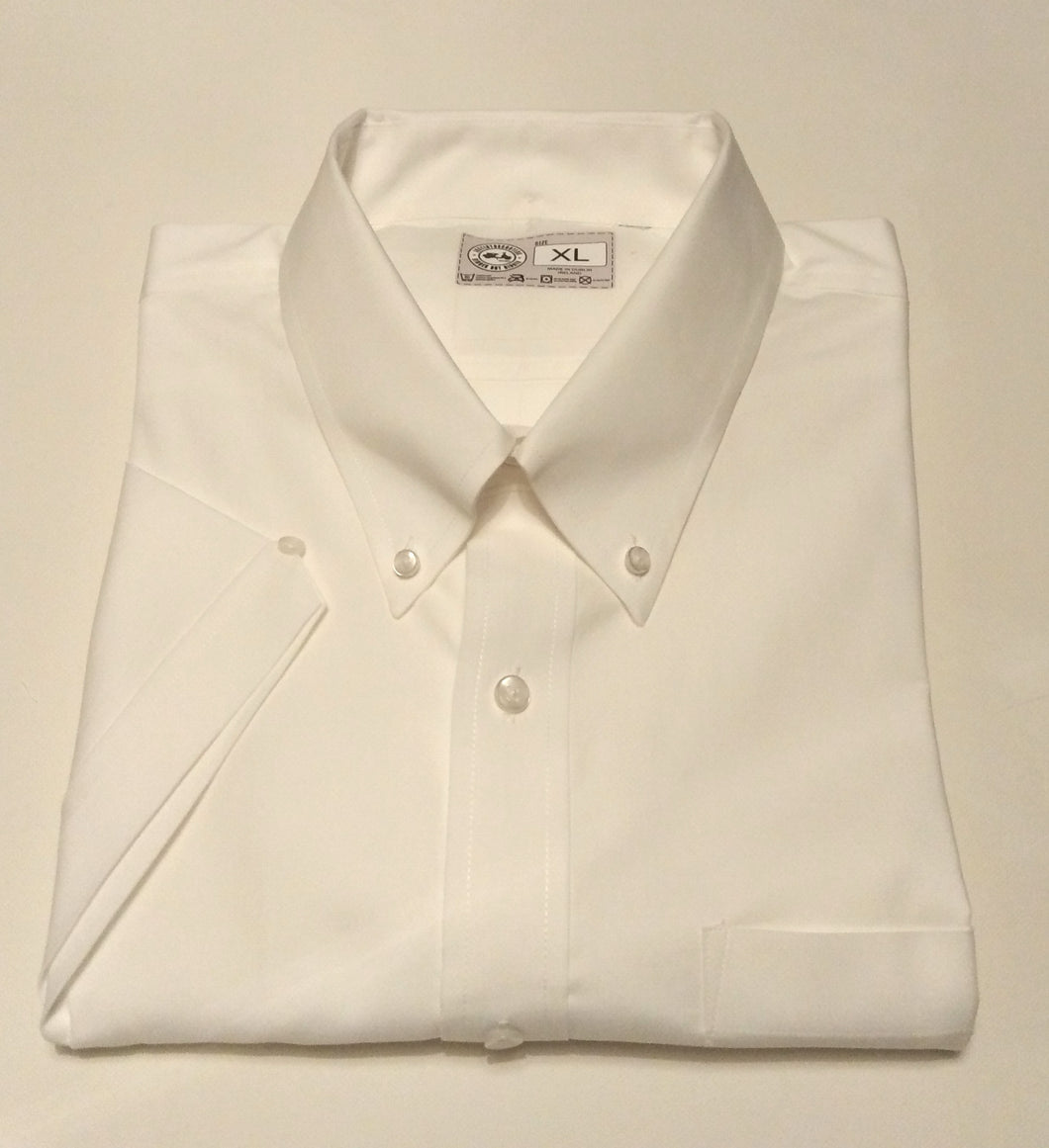 JUSTINTOSCOOTERS WHITE OXFORD COTTON SHORT SLEEVE SHIRT