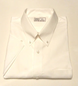 JUSTINTOSCOOTERS WHITE OXFORD COTTON SHORT SLEEVE SHIRT