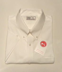 JUSTINTOSCOOTERS WHITE OXFORD COTTON SHORT SLEEVE SHIRT