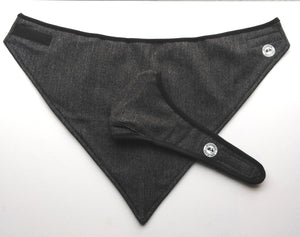 HERRINGBONE WOOL FACE AND NECK SCARF SET