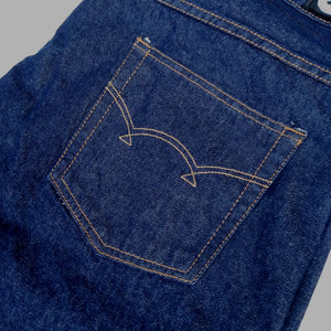 STRAIGHT FIT DARK BLUE DENIM JEANS