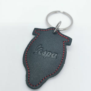 VESPA ITALIAN LEATHER LEGSHIELD SHAPE SCOOTER KEYRING