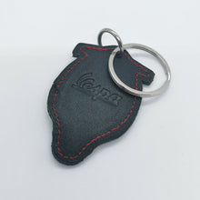 Load image into Gallery viewer, VESPA ITALIAN LEATHER LEGSHIELD SHAPE SCOOTER KEYRING