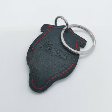 VESPA ITALIAN LEATHER LEGSHIELD SHAPE SCOOTER KEYRING