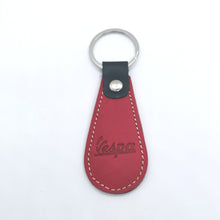 Load image into Gallery viewer, VESPA TEARDROP ITALIAN LEATHER SCOOTER KEYRING