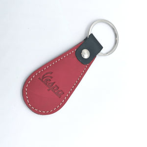 VESPA TEARDROP ITALIAN LEATHER SCOOTER KEYRING