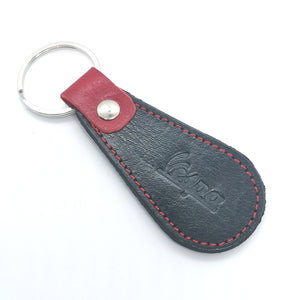 VESPA TEARDROP ITALIAN LEATHER SCOOTER KEYRING