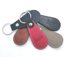 Load image into Gallery viewer, VESPA TEARDROP ITALIAN LEATHER SCOOTER KEYRING