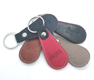 VESPA TEARDROP ITALIAN LEATHER SCOOTER KEYRING