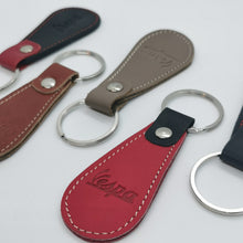 Load image into Gallery viewer, VESPA TEARDROP ITALIAN LEATHER SCOOTER KEYRING