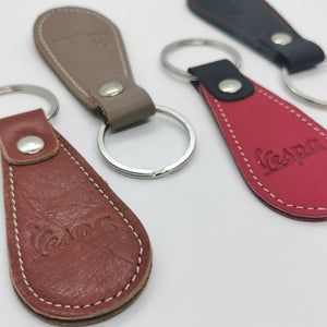 VESPA TEARDROP ITALIAN LEATHER SCOOTER KEYRING