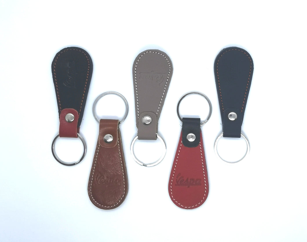 VESPA TEARDROP ITALIAN LEATHER SCOOTER KEYRING