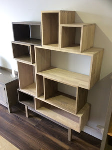 Contemporary Light Grey Solid Timber Vinyl Storage system