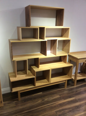 Solid Oak Walnut Vinyl Storage System