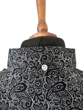 Load image into Gallery viewer, 1960s Style Black Paisley Mod 100% Cotton Shirt