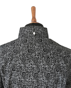 1960s Style Black Paisley Mod 100% Cotton Shirt