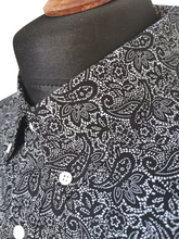 Load image into Gallery viewer, 1960s Style Black Paisley Mod 100% Cotton Shirt