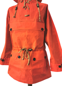 WAX COTTON BURNT ORANGE SCOOTER SMOCK