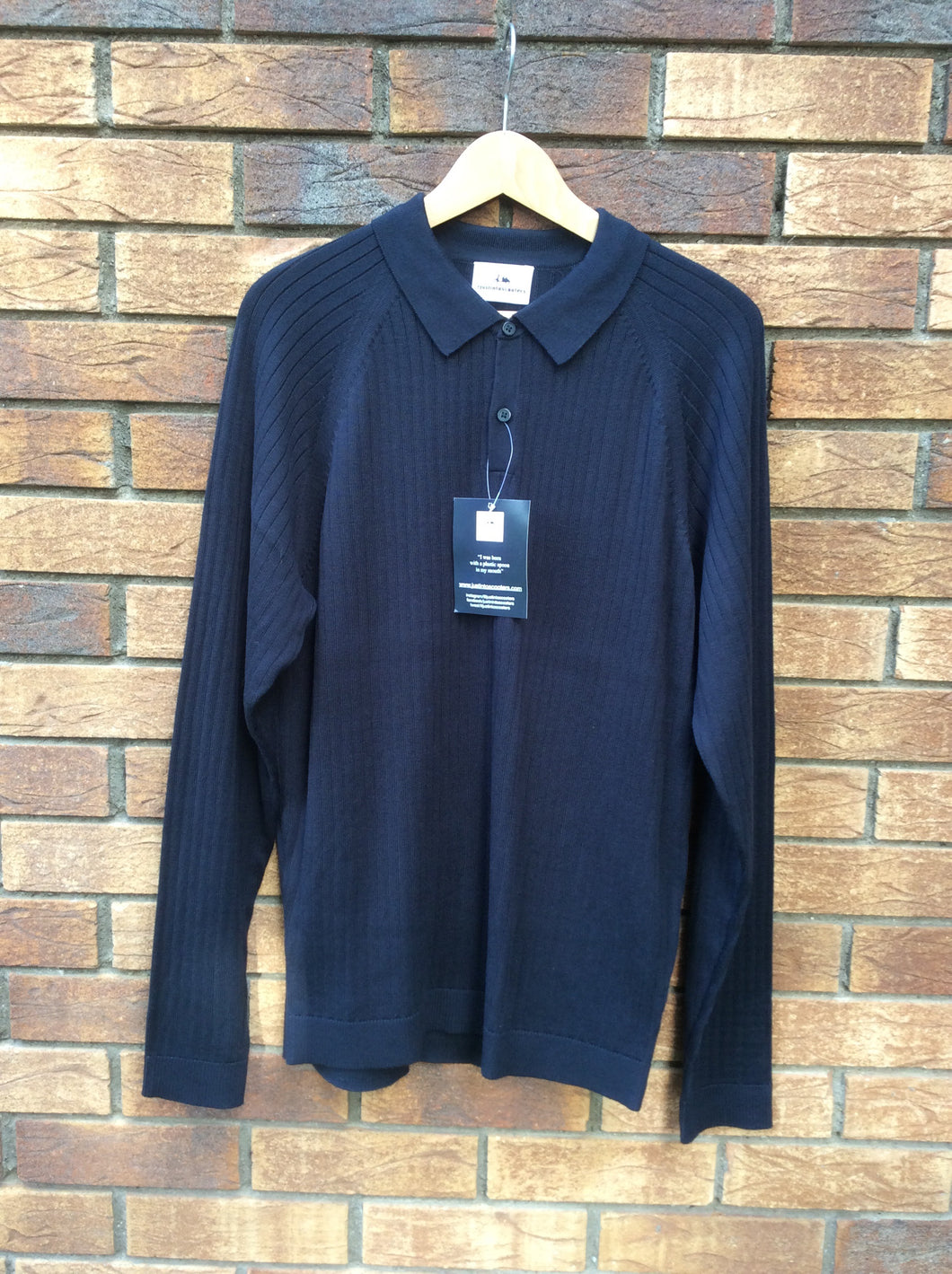 Cotton sweater with polo collar